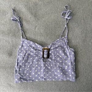 Lavender Polka Dot Camisole with Buckle Design